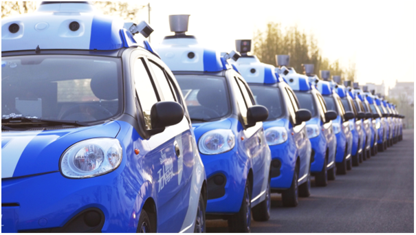 “博世牌無人駕駛車空掛車企LOGO”百度AI能走多遠