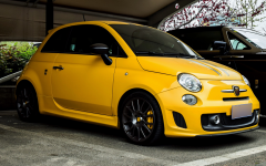 罕見的呆萌小車，車標是個蝎